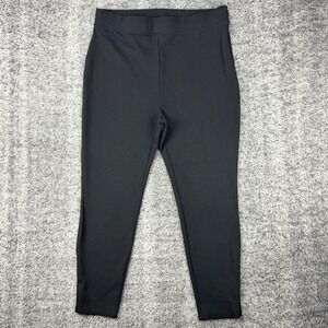 Banana Republic Women's Size L Black Zipper Ankle Stretch Ponte Leggings Pants